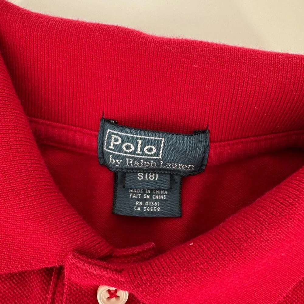 Polo Ralph Lauren Red Polo‎ Shirt Boys Size S 8 Short Sleeve